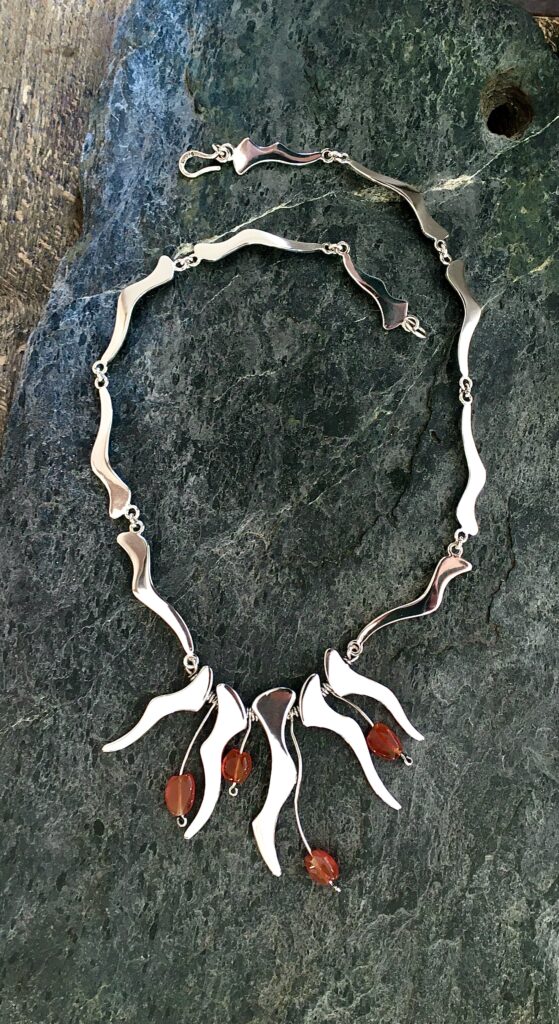 Collier en argent 925 et cornalines